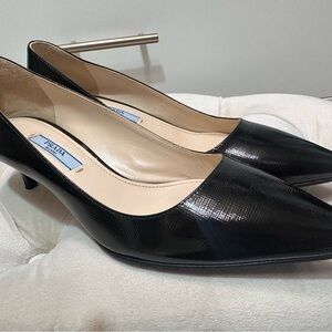 Prada Women's Black Patent Leather Heels